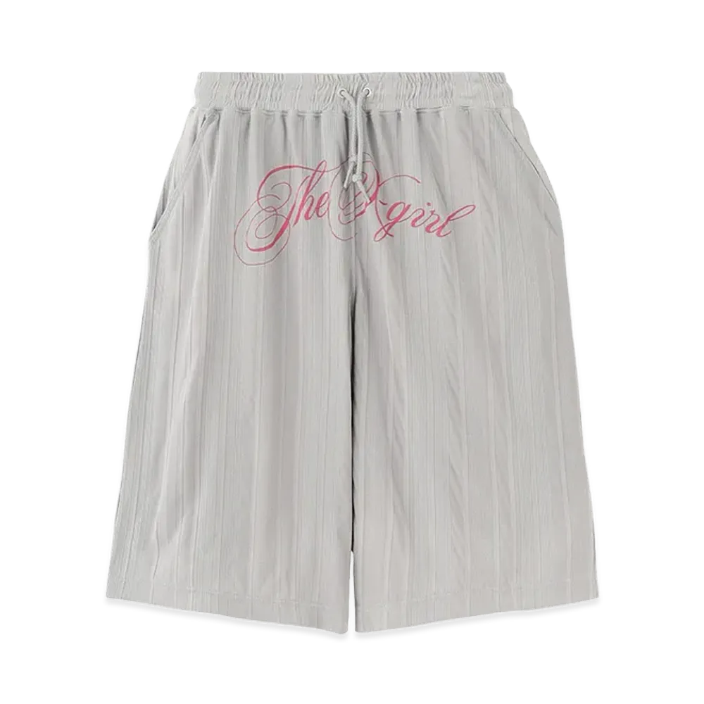 X-Girl Women's Script Logo Shorts "Grey"