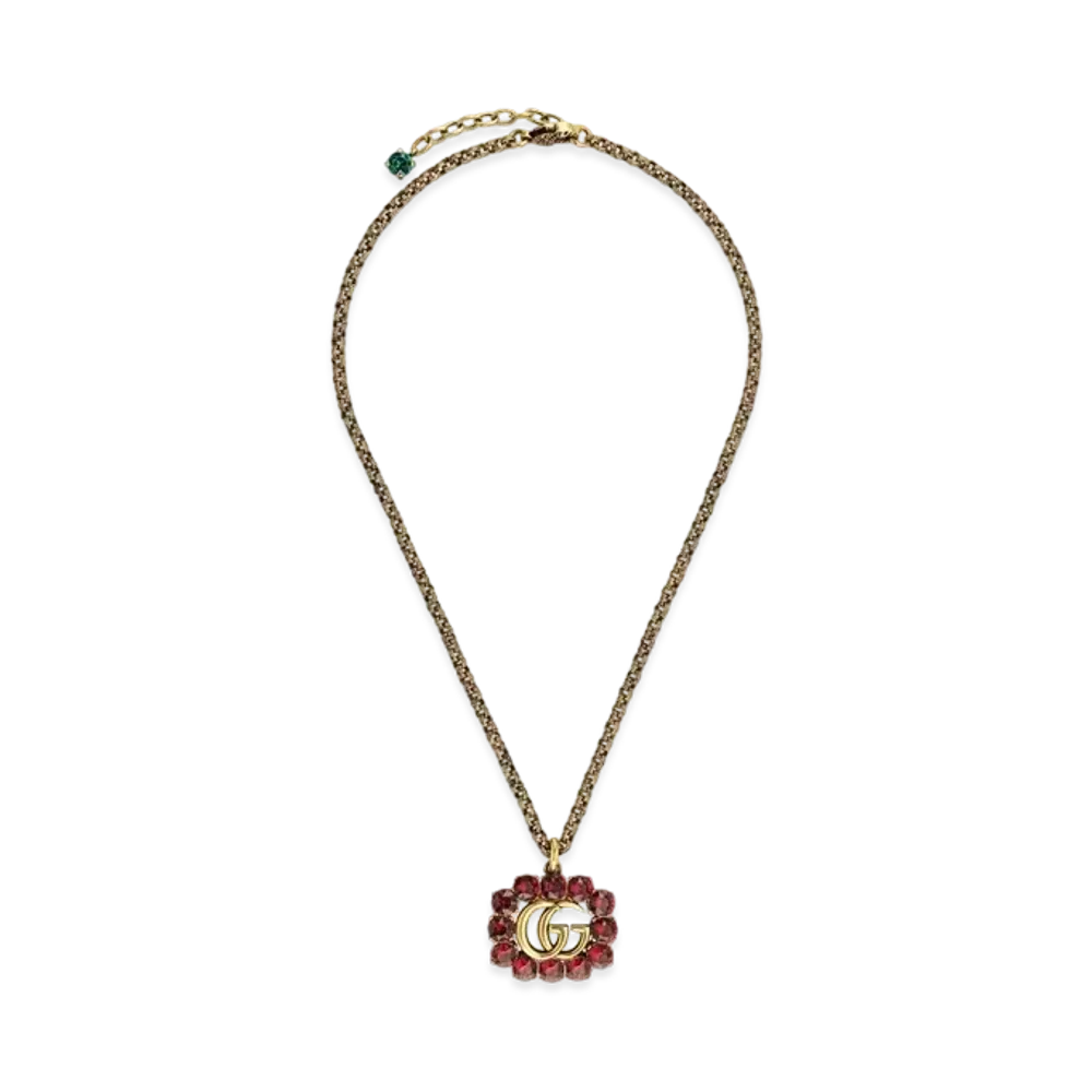 GUCCI Crystal Double G Necklace