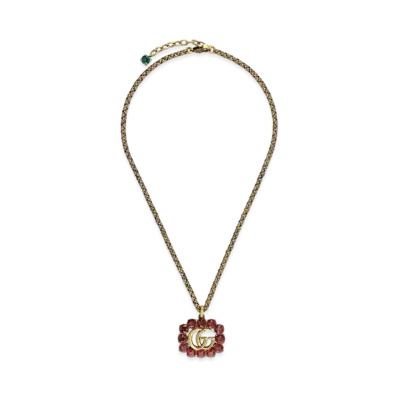 GUCCI Crystal Double G Necklace