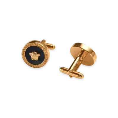 Versace Enamel Medusa Cufflinks "Black/Gold"