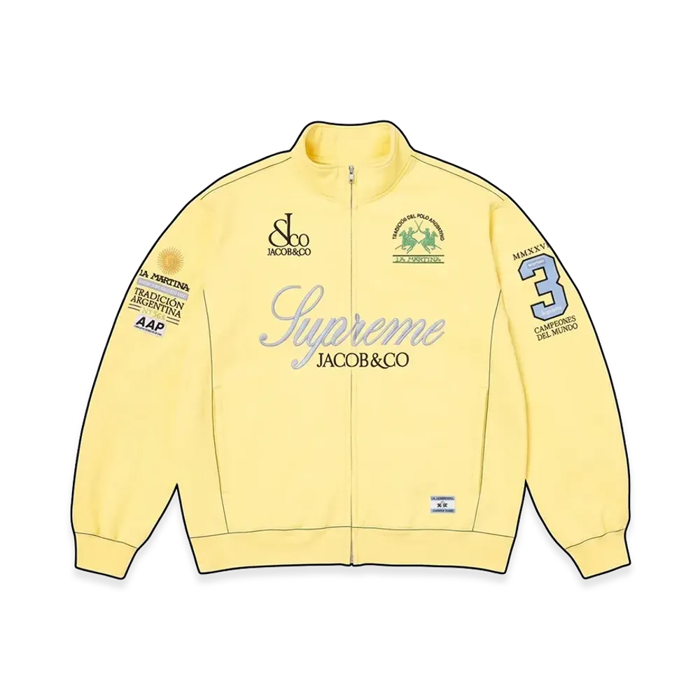 Supreme x La Martina Zip Up Sweatshirt "Light Yellow"
