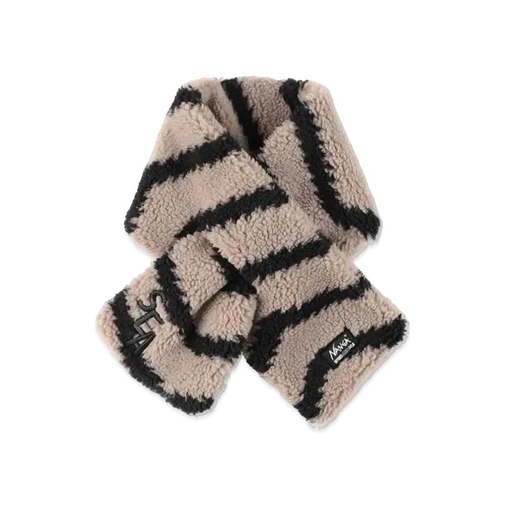 WIND AND SEA x NANGA Boa Fleece Muffler "Beige Border"