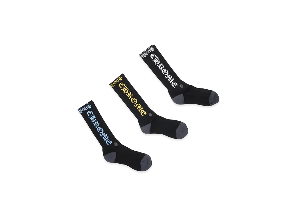 クロムハーツ 3パック オールドイングリッシュ CHロゴ ソックス クロムハーツ 3パック オールドイングリッシュ CHロゴ ソックス