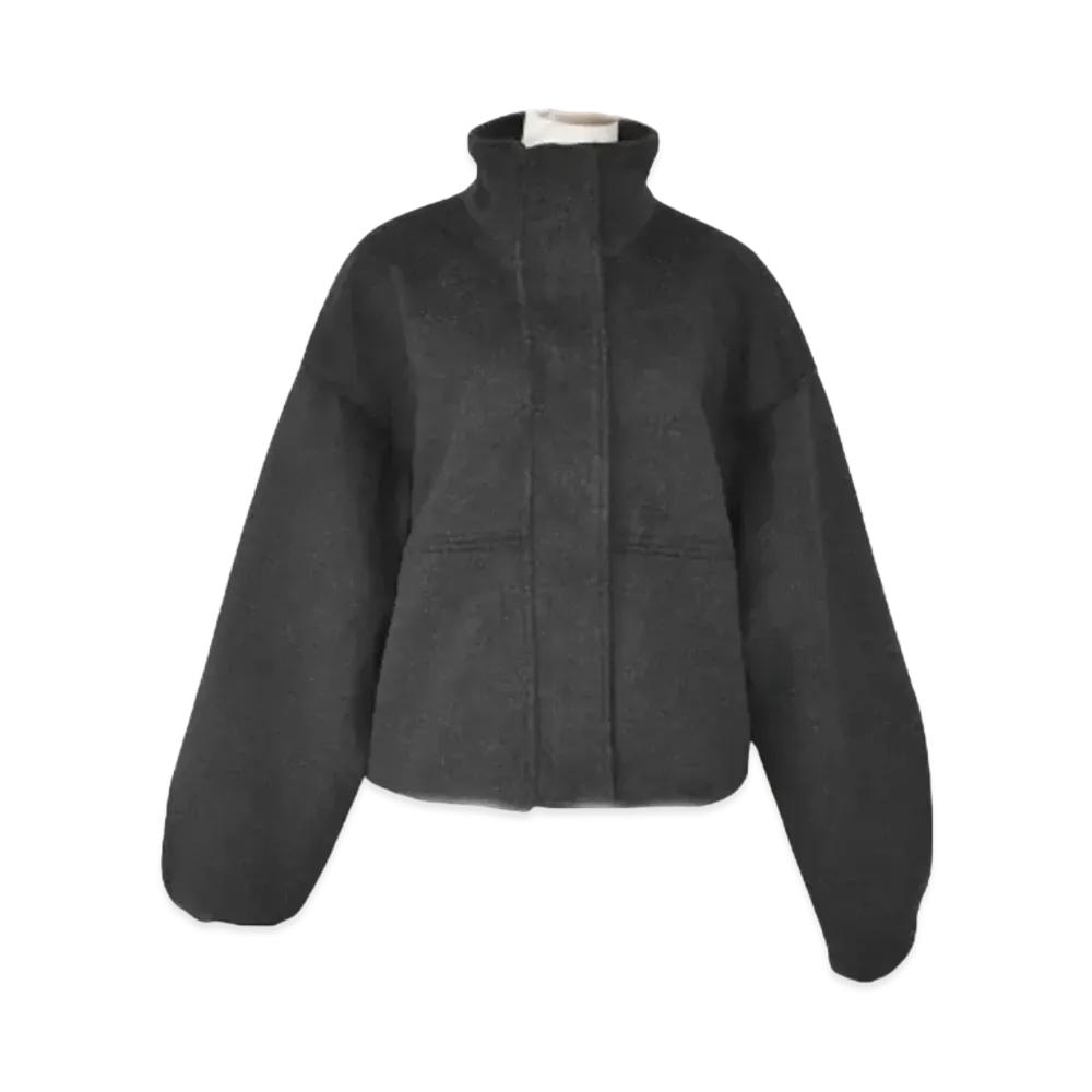 ISOOK Wzip Short Wool Coat "Black"
