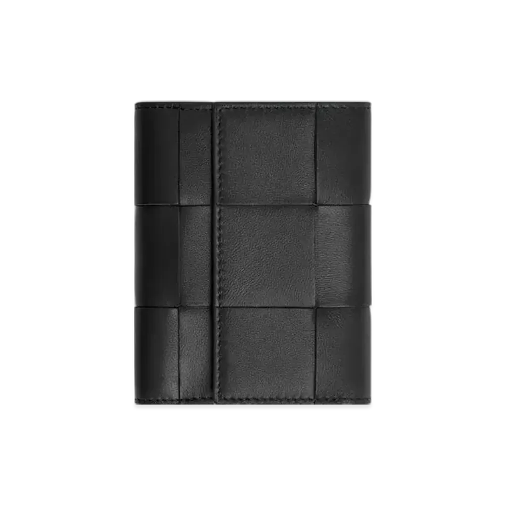 Bottega Veneta Cassette Tri-Fold Zip Wallet "Black"