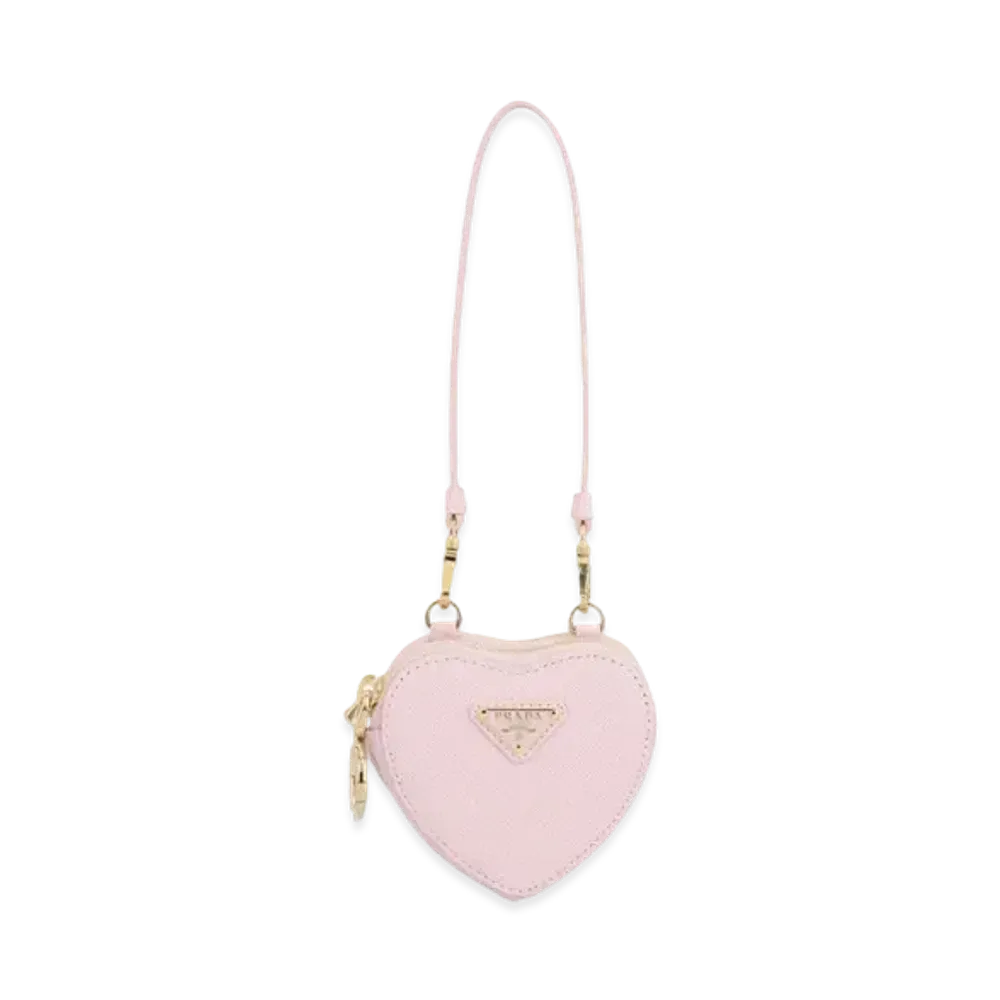 PRADA Saffiano Leather Mini Pouch "Alabaster Pink"