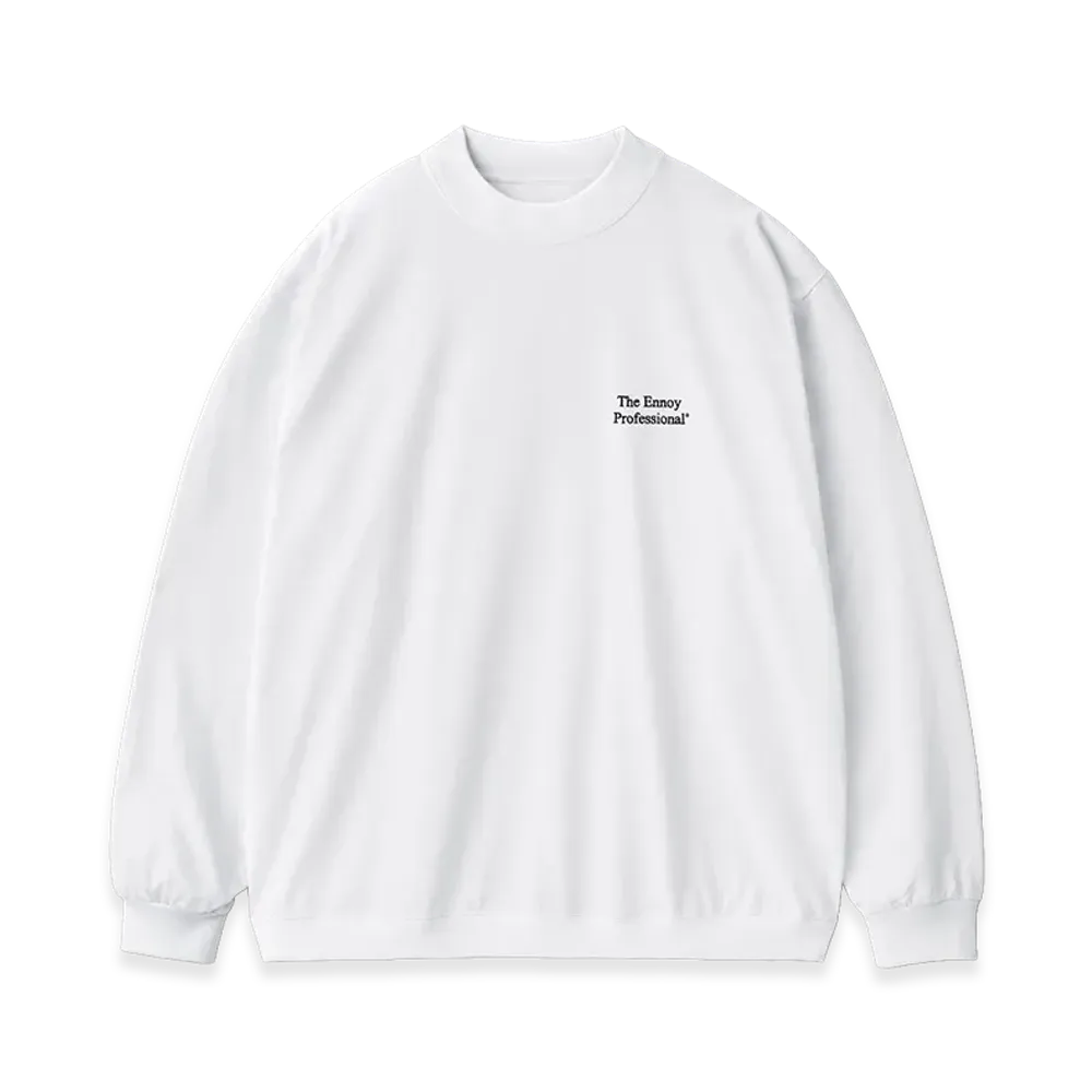 ENNOY Mock Neck Rib Hem L/S T-Shirt "White"