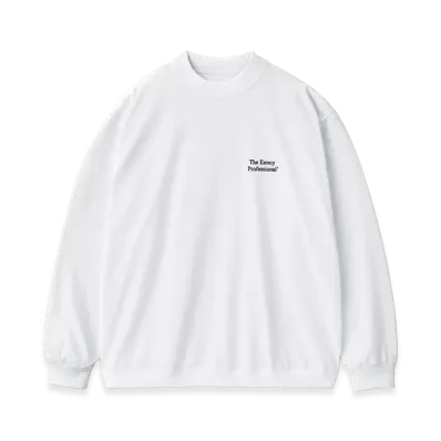 ENNOY Mock Neck Rib Hem L/S T-Shirt "White"