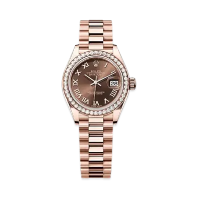 ROLEX Lady-Datejust 28mm Everose Gold Diamond 279135RBR "Chocolate"