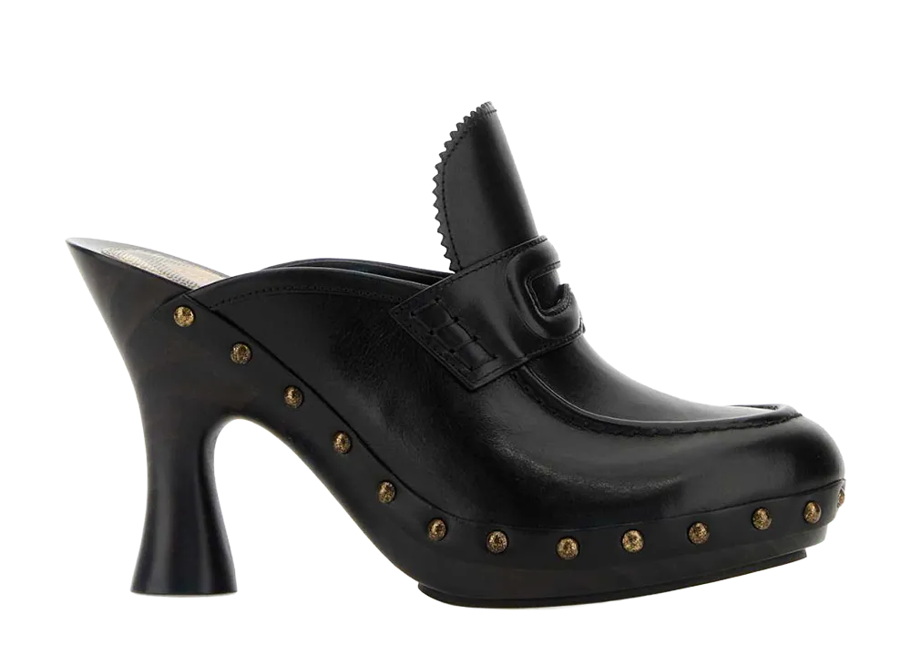Burberry Women's Leather Mules "Black"