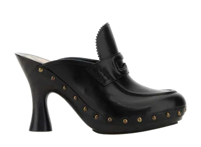 Burberry Women's Leather Mules "Black"