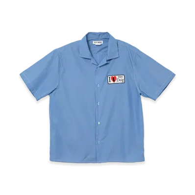 TTTMSW I love my dog half sleeve shirt "Blue Stripe"