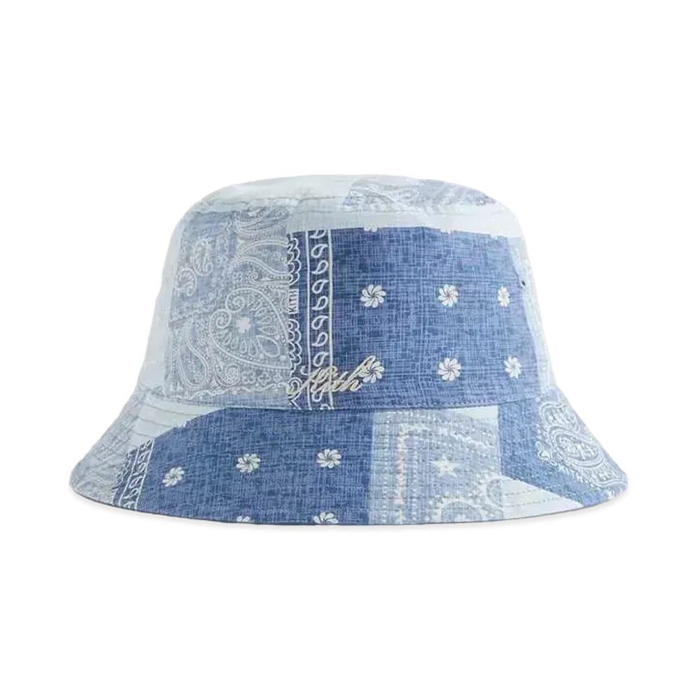 Kith Washed Pasiley Dawson Reversible Bucket Hat "Light Indigo"