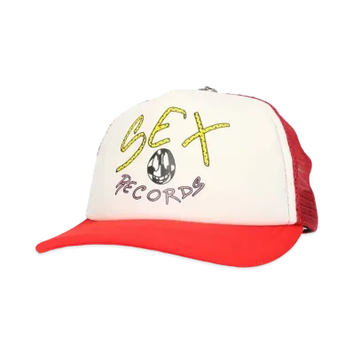 Chrome Hearts PPO Sex Trucker Cap Cross Ball Mesh "Red/White"
