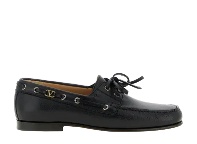 Valentino Garavani palm Avenue Boat Shoe "Black"