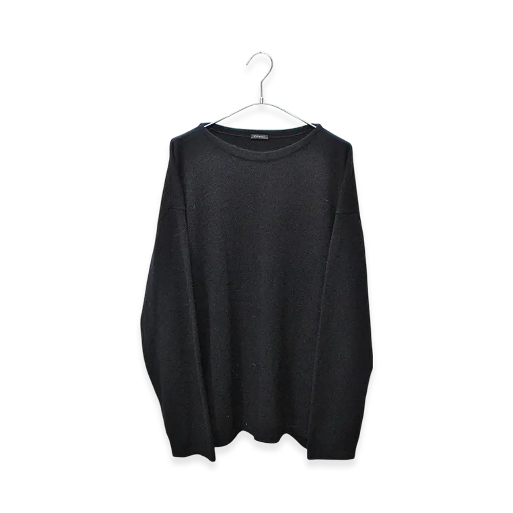 COMOLI Cashmere Boat Neck Knit "Navy"