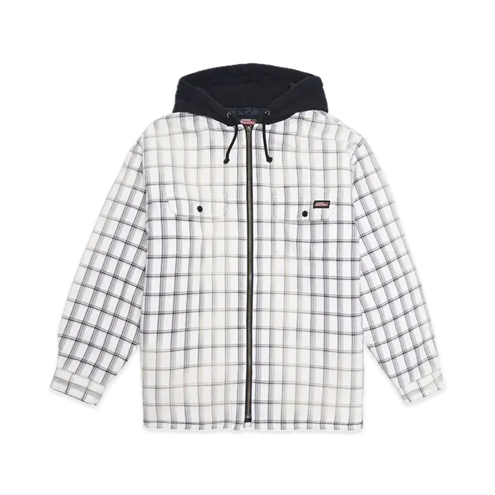 Supreme x Dickies Plaid Hooded Zip Up Shirt "White"