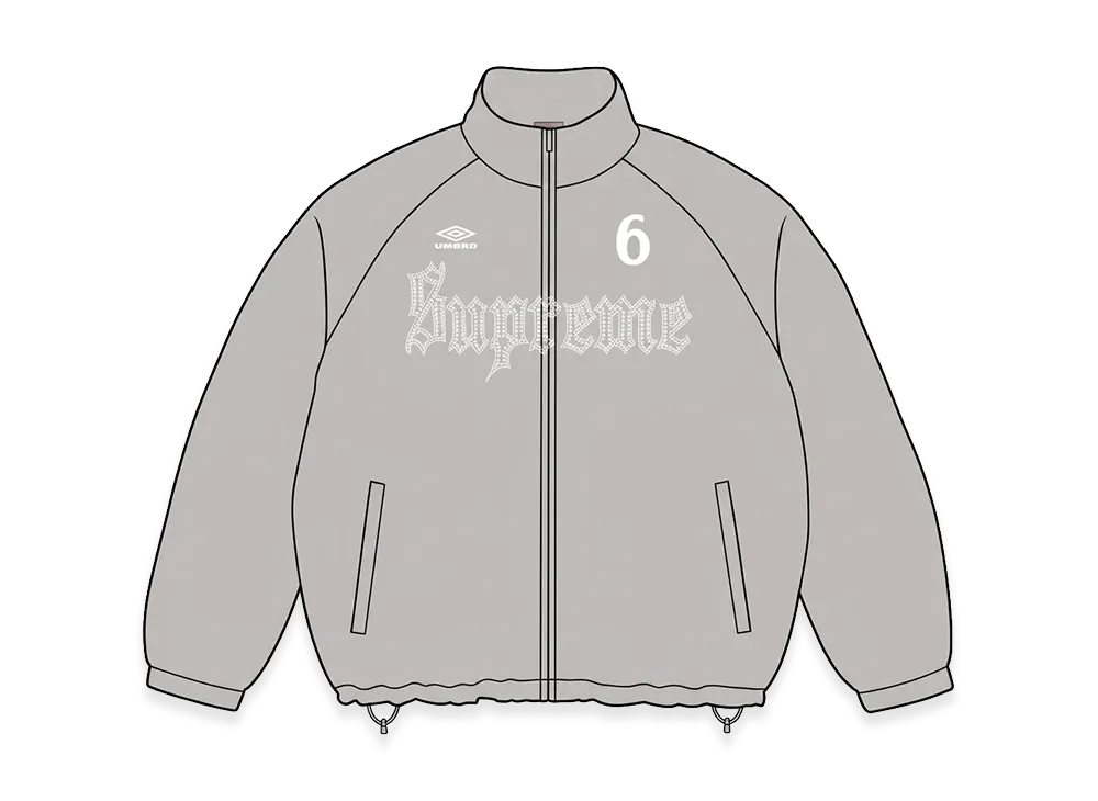 Supreme x Umbro Rhinestone Track Jacket "Light Grey"