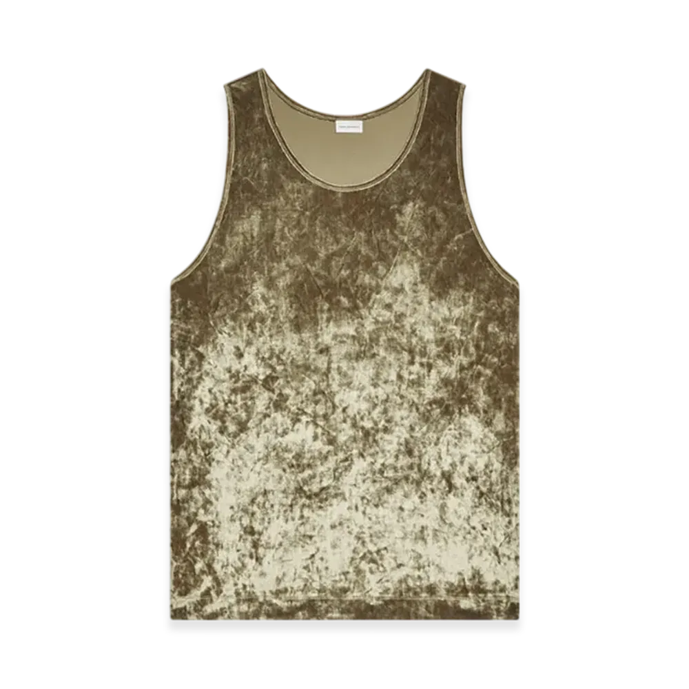 DRIES VAN NOTEN Velvet Tank Top "Olive"