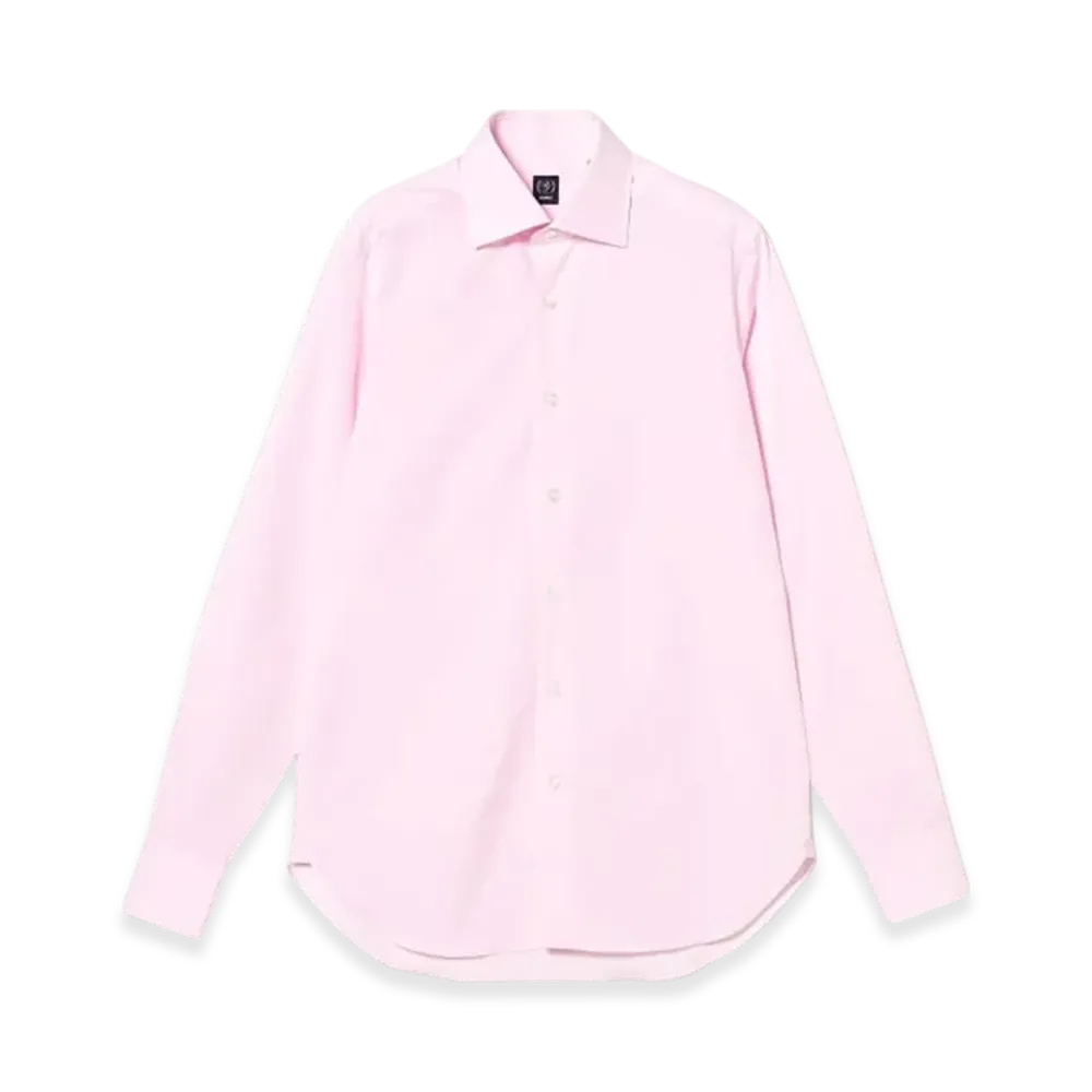BEAMS Cotton End-On-End Wide Collar Shirt "Pink"
