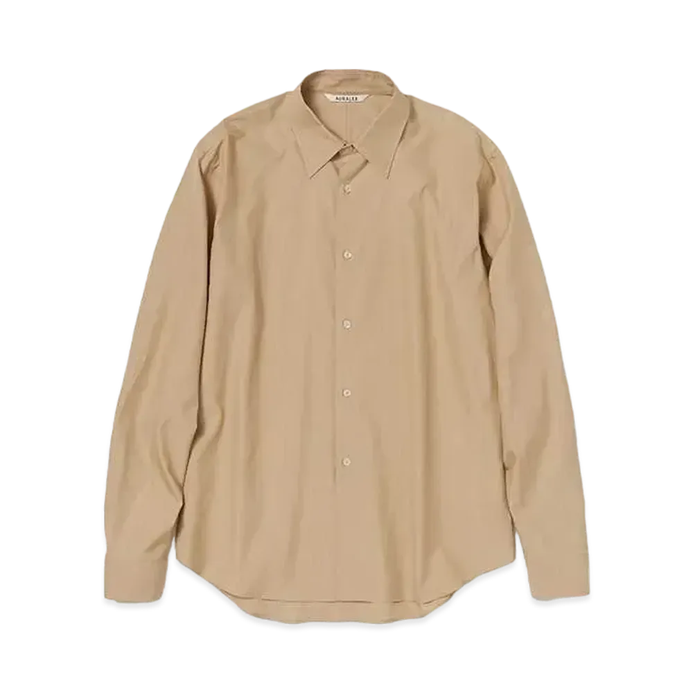 AURALEE Washed Finx Twill Shirt "Light Brown"