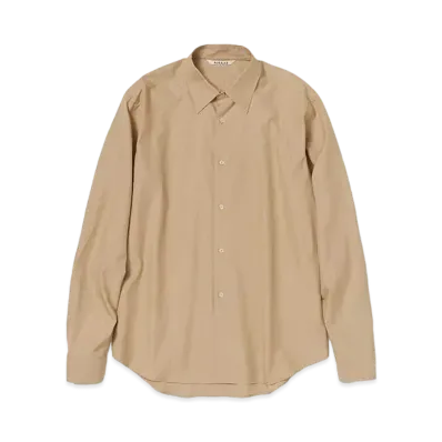 AURALEE Washed Finx Twill Shirt "Light Brown"