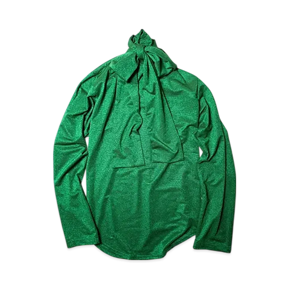 TENDER PERSON Tie Coller Glitter Shirt "Green"