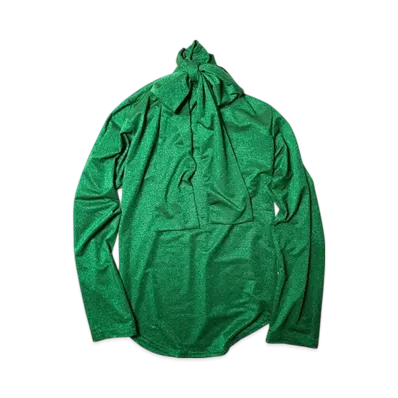 TENDER PERSON Tie Coller Glitter Shirt "Green"
