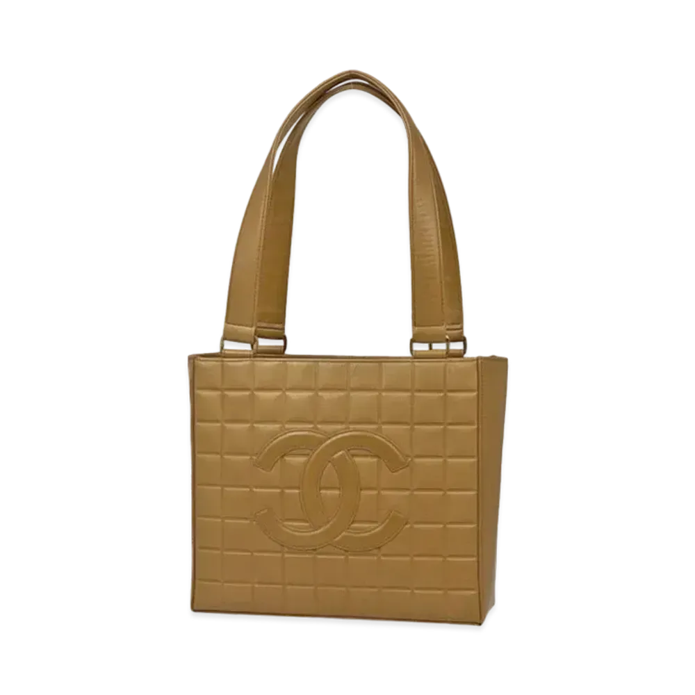 CHANEL Chocolate Bar Coco Mark Tote Bag "Beige"