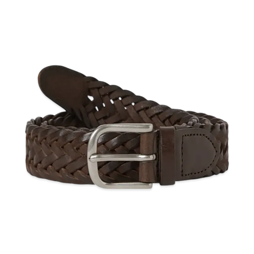 thisisneverthat Leather Mesh Belt "Brown"