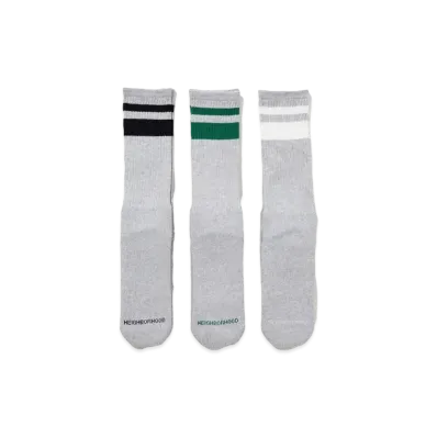 NEIGHBORHOOD Classic 3Pac Socks "Gray"
