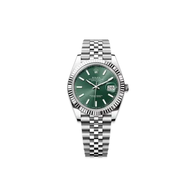 ROLEX Datejust 41 Mint Green Fluted Bezel Jubilee Bracelet "Mint Green"