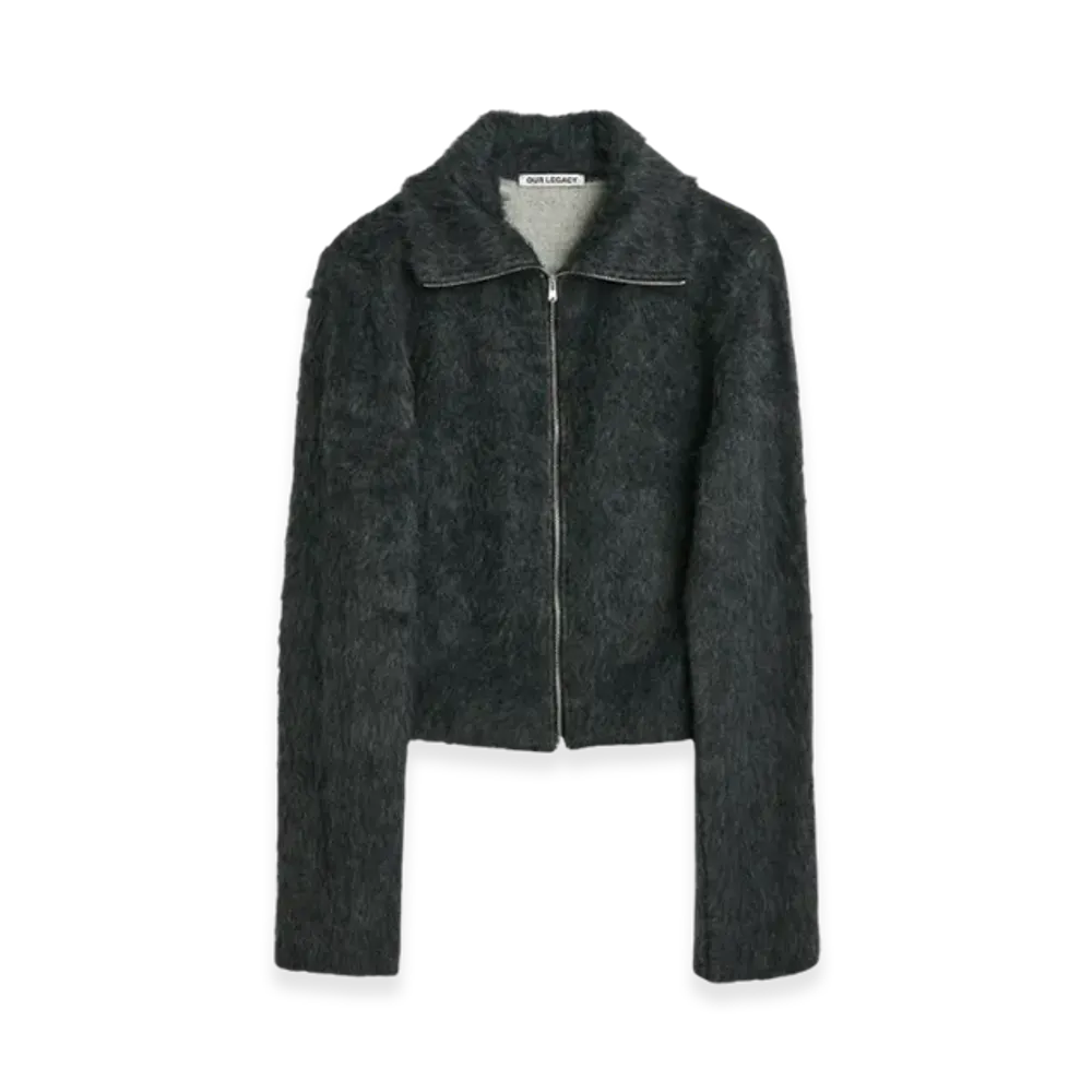 OUR LEGACY Women's Slim Zip Long Sleeve Alpaca "Ash Grey"