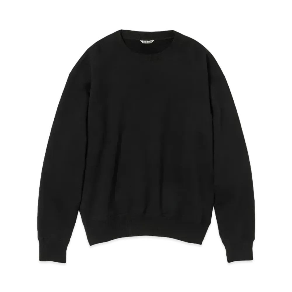 AURALEE Smooth Soft Sweat P/O "Black"