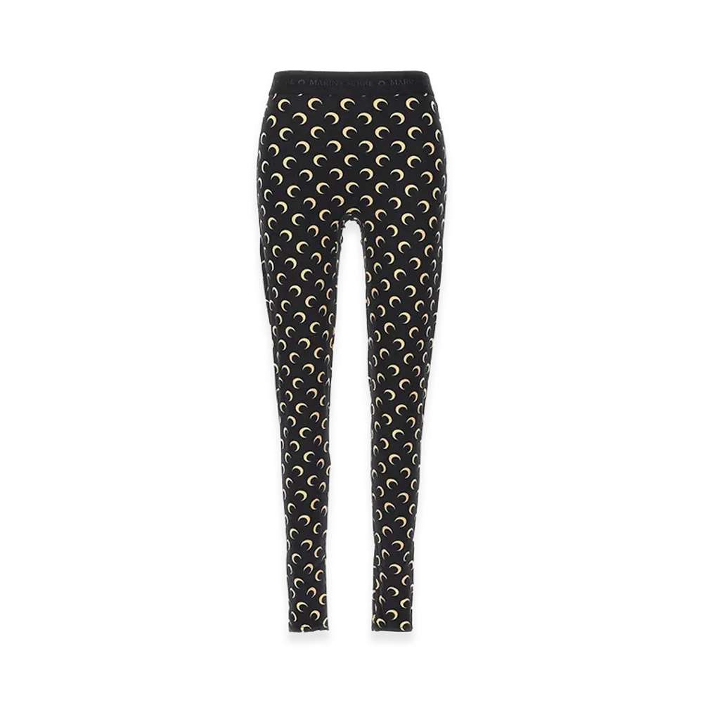 Marine Serre Women's 'Moon Printed' Leggings "Black"