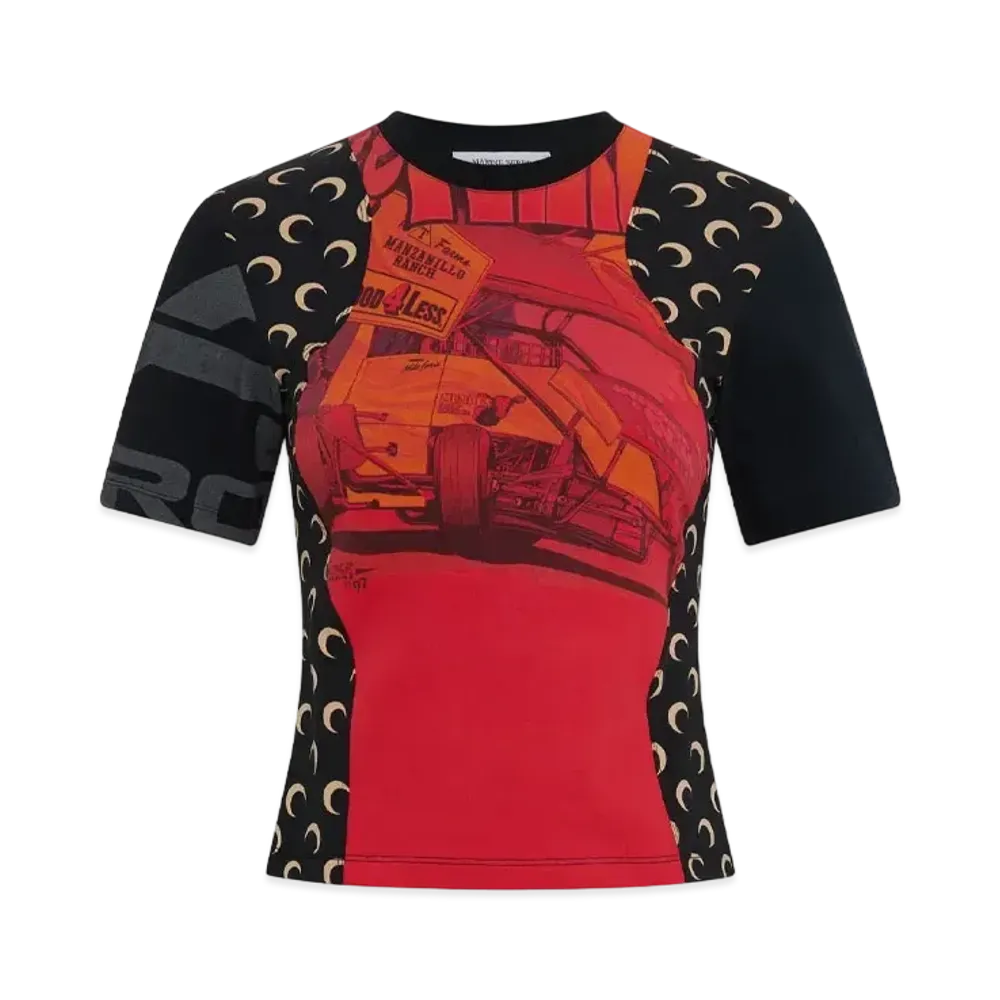 Marine Serre Regenerated Graphic T-Shirt Baby Fit T-Shirt "Red"