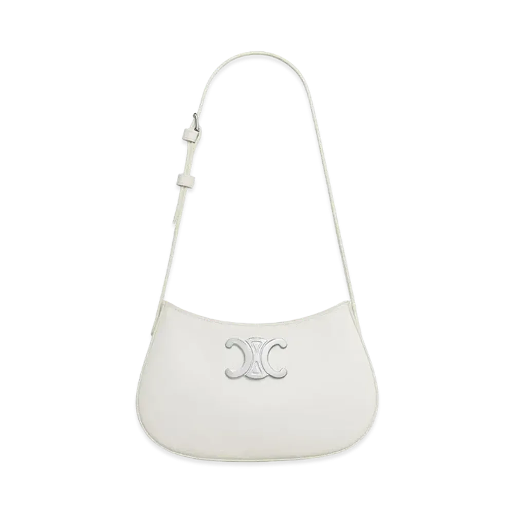 CELINE Medium Tilly Bag In Shiny Calfskin "White"