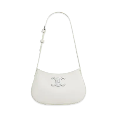 CELINE Medium Tilly Bag In Shiny Calfskin "White"