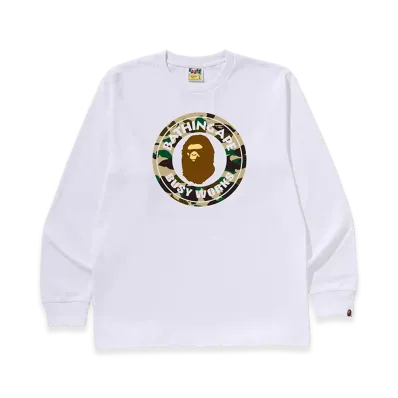 A BATHING APE Busy Works LS Tee "White/Yellow"