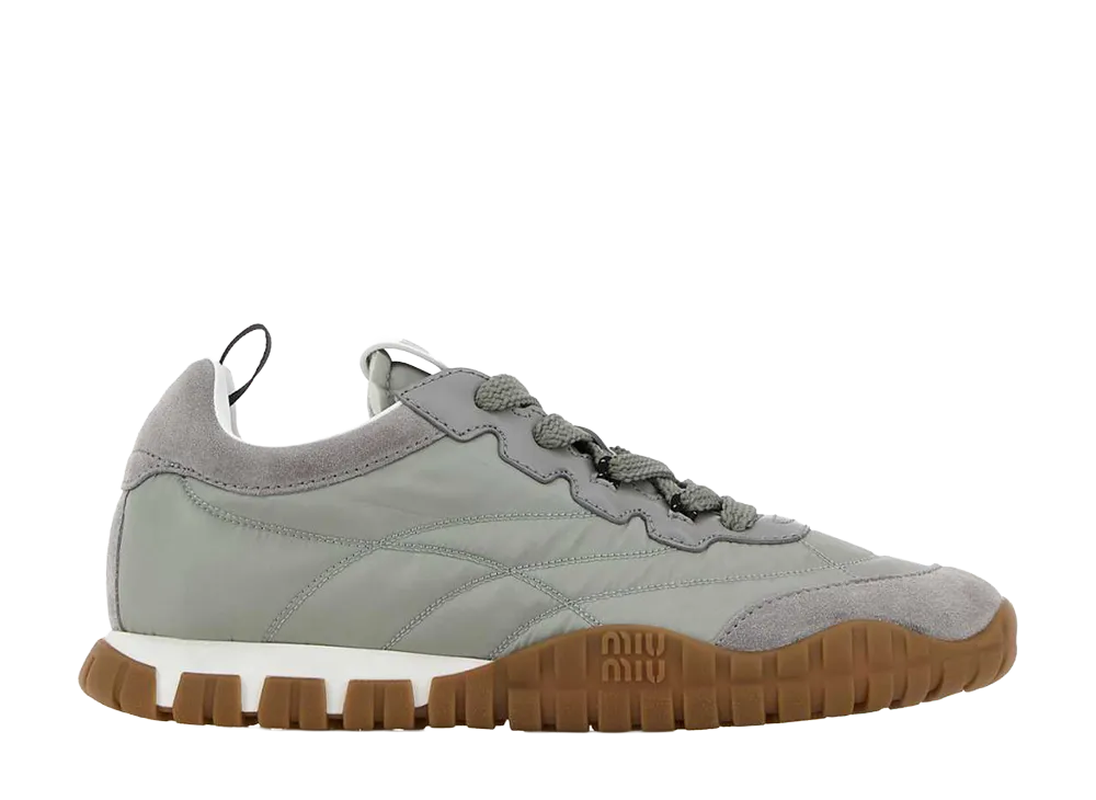 MIU MIU Women's Re-Nylon And Suede Sneakers "Grey"