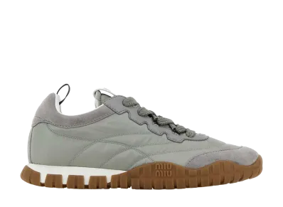 MIU MIU Women's Re-Nylon And Suede Sneakers "Grey"