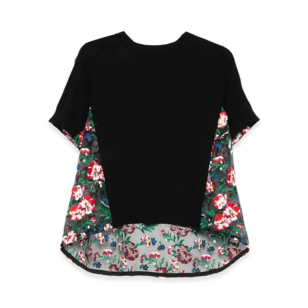 sacai Women's Floral Embroidery Pullover "Black"