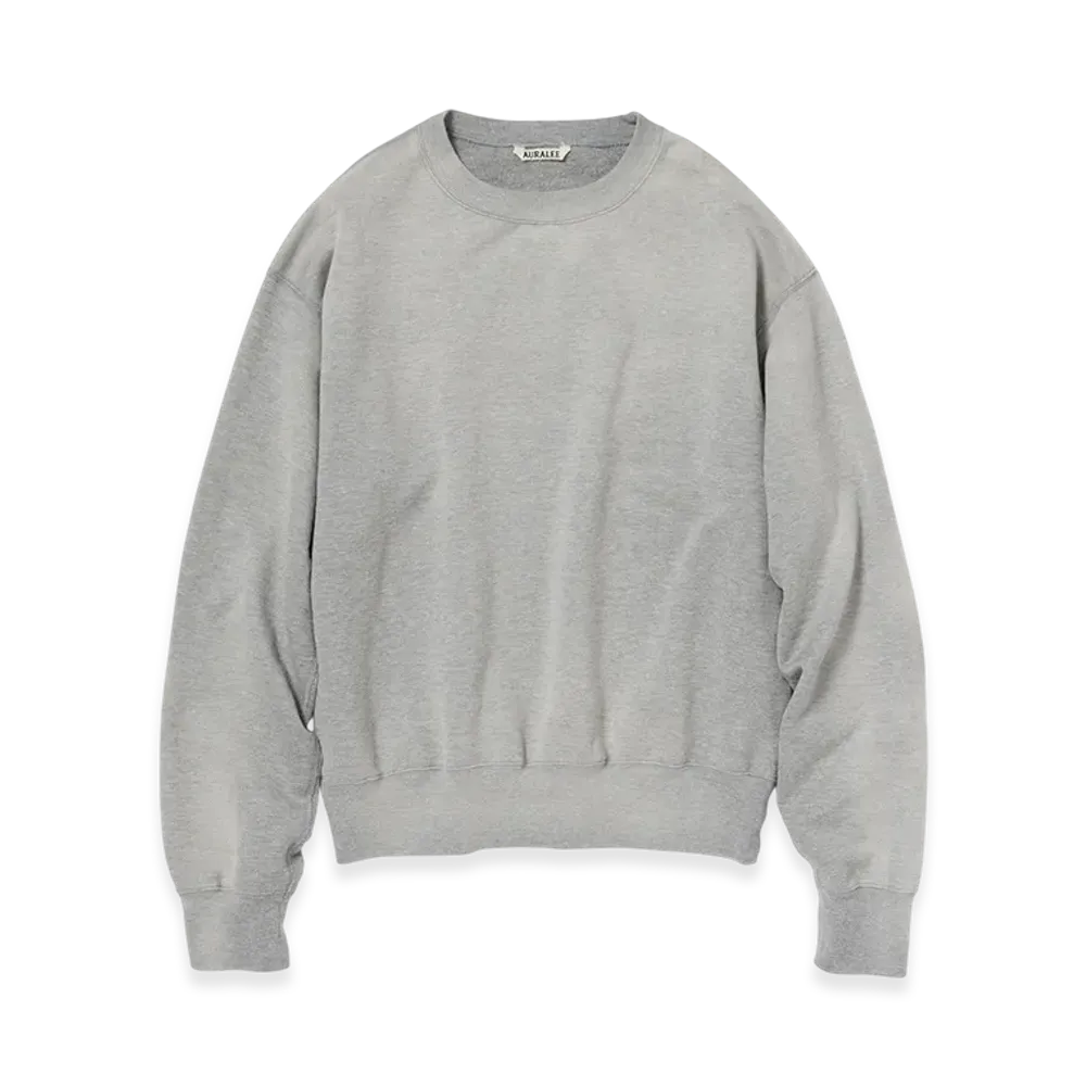 AURALEE Product Dyed Pima Light Sweat P/O "Top Gray"