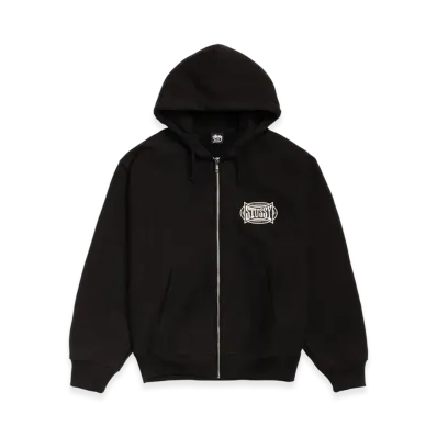 Stussy Champion Oval Zip Hoodie "Black"