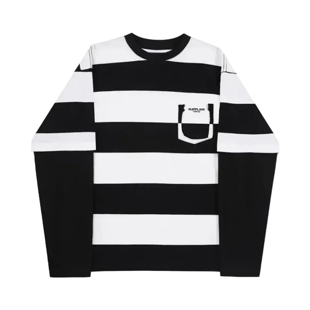 SUPPLIER Layered Border Long Sleeve "Black"