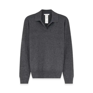 The Row Women's Cashmere Oashi Polo Shirt "Gray/Charcoal"