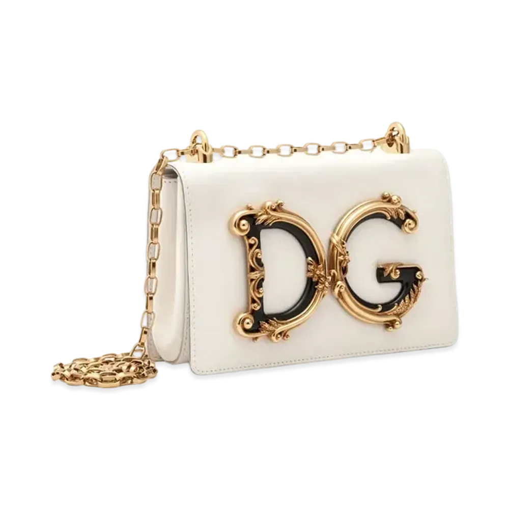 Dolce&Gabbana DG Girls Shoulder Bagnappa Leather "White"