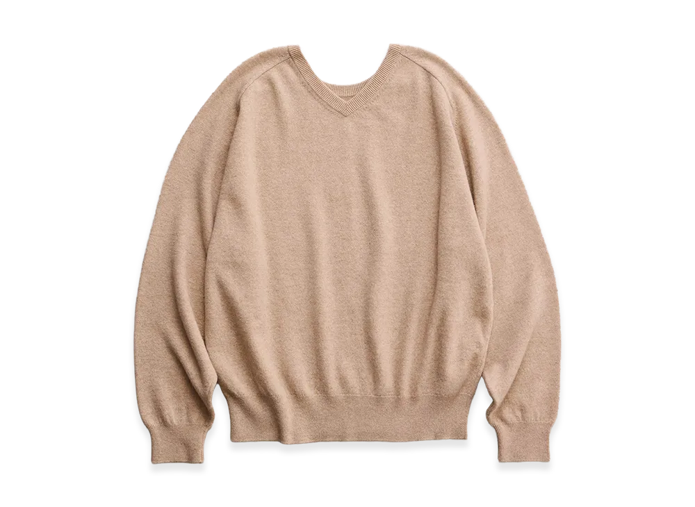 NICENESS Gibbons Vicuña Cashmere Double-Faced Sweater "Natural"