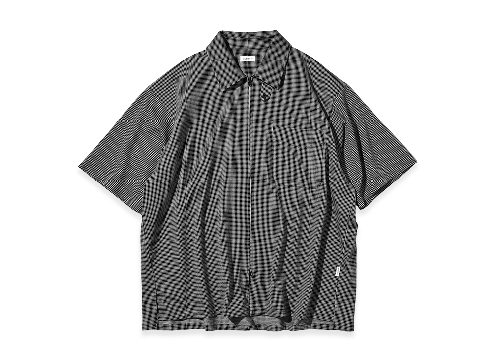 CLESSTE Mini Grid Check 36G Knit Everyday Zip Up S/S Shirt "Black/White"