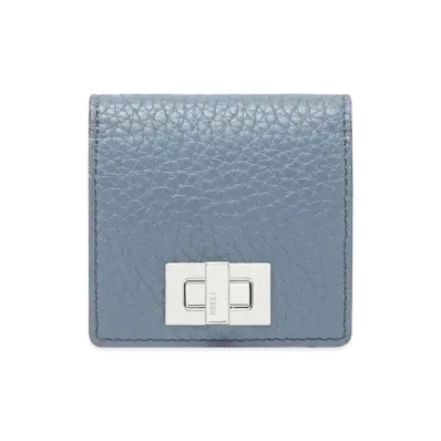 FENDI Square Coin Case Leather "Gray"